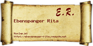 Ebenspanger Rita névjegykártya